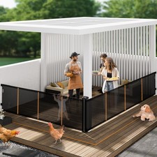 2-in-1 Retractable Baby Gates 41" Tall, Both Side Up to 200" Wide, Black