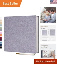 Customizable Grey Photo Album with 40 Sticky Pages & Metallic Pen for Memories