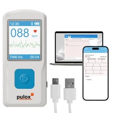 Pulox PM10 - Mobiles Einkanal EKG-Gerät mit Datenspeicher, PC-Software und App