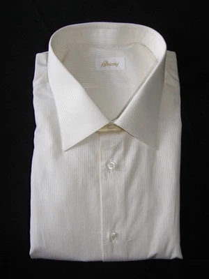 Camisa de Vestir Brioni Vignola 100% Algodón Premium Talla 48/19 (Marfil) ¡NUEVA! - Imagen 1 de 4
