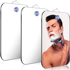 Anti-Fog Fog Shower Mirror Fogless Shaving Mirror Bathroom13x17cm w/ Free Hook