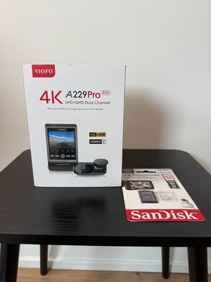 VIOFO A229 Pro 4K HDR Dash Cam 4K+2K Front and Rear with SANDISK 512GB microSDXC