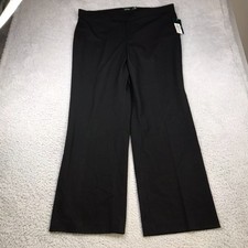 LRL Ralph Lauren Trouser Pants Womens 18W Black Flat Front Stretch Office NEW
