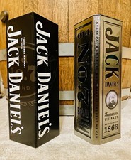Jack Daniels 2x Tennessee Whiskey Metallbox/Dose schwarz silber Old No. 7 1866