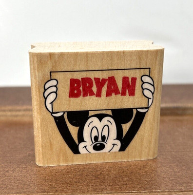 Name BRYAN Disney Mickey Mouse Paper Company Wood Rubber Stamp