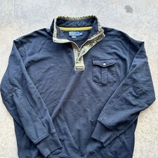 Vintage Polo Ralph Lauren 1/4 Talon Zip Pullover Military Men  s 2XL Black Olive