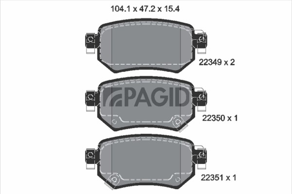 Pagid Bremsbelagsatz Scheibenbremse T2598N FüR Mazda GJ GL GJ2 GL2 GL6 Gjefp 4WD-image