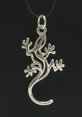 Stilvoller Sterling Silber Anhänger echt massiv gepunzt 925 Salamander Handarbeit
