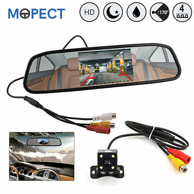 MOPECT Wasserdicht Einparkhilfe Rückfahrkamera Mit 4.3'' TFT Rückspiegel Monitor