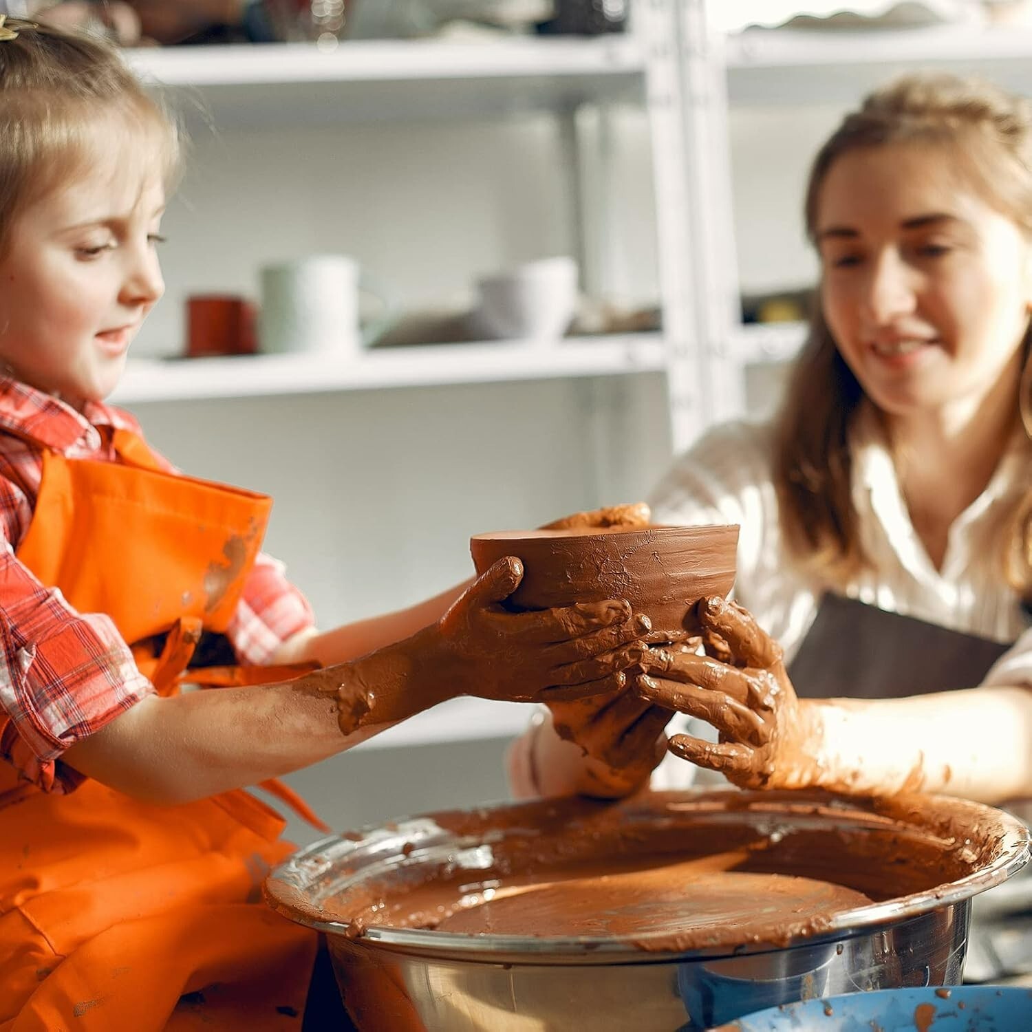 5 Lbs Terra Cotta Pottery Clay for Sculpting and Wheel Throwing, Cone 06