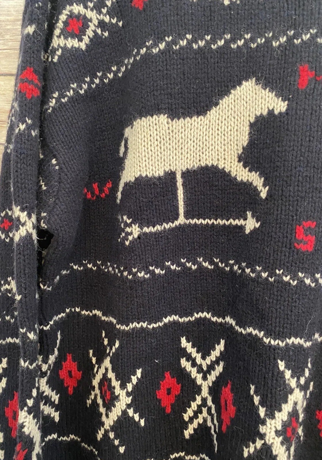 $398 Polo Ralph Lauren Country Weather Vane Wool Silk Sweater Navy Medium image 3