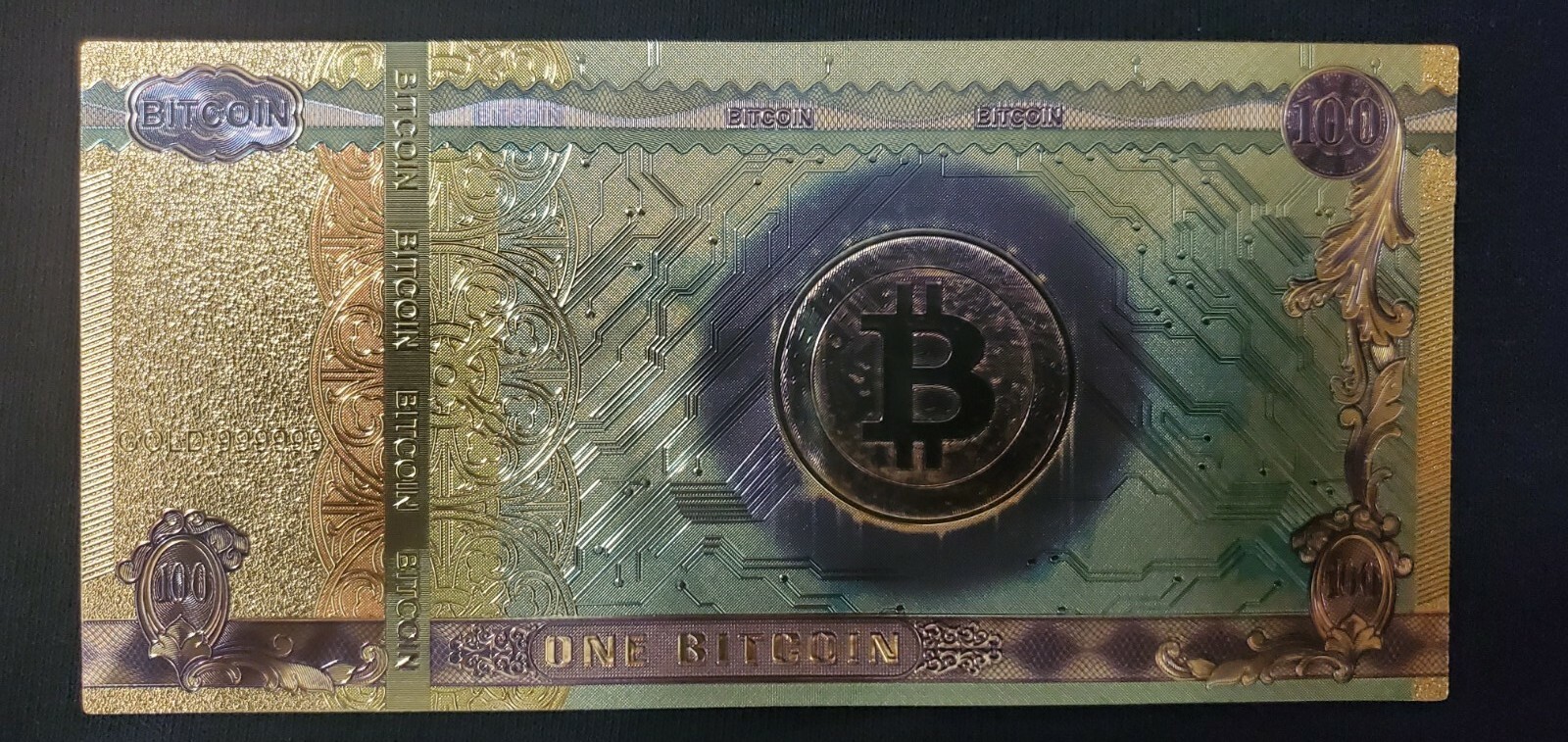 Will Work For Bitcoin Bitcoin 1 BTC Gold Foil Banknote - Collectible Crypto  Currency Note (New) Btc Wallet