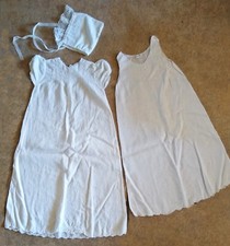Handmade Vintage Baby Christening Gown Set Delicate Emboidered Pintucks
