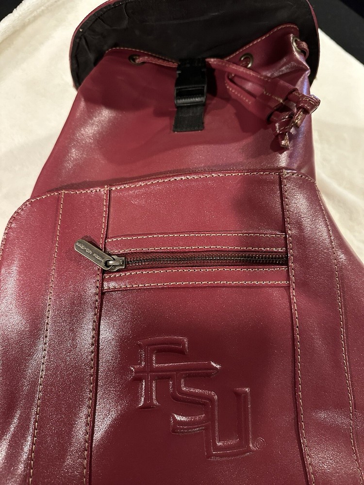 FLORIDA STATE University FSU  SEMINOLES LEATHER BACKPACK  NEW LICENSED