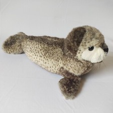 Steiff - Robbe, Seehund - mit Stimme - 063091 - 45 cm lang - mit Knopf und Fahne