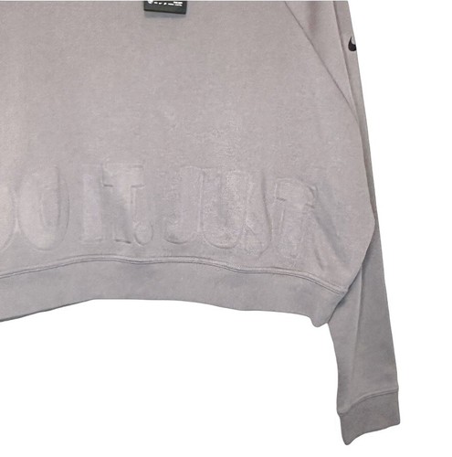 Felpa girocollo Nike grigia Versa Crop in jersey goffrato nuova con etichetta taglia XL - Foto 4 di 14