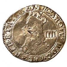 1660-1662 Great Britain Four Pence Charles II 3rd Hammered Issue AU Coin #6529