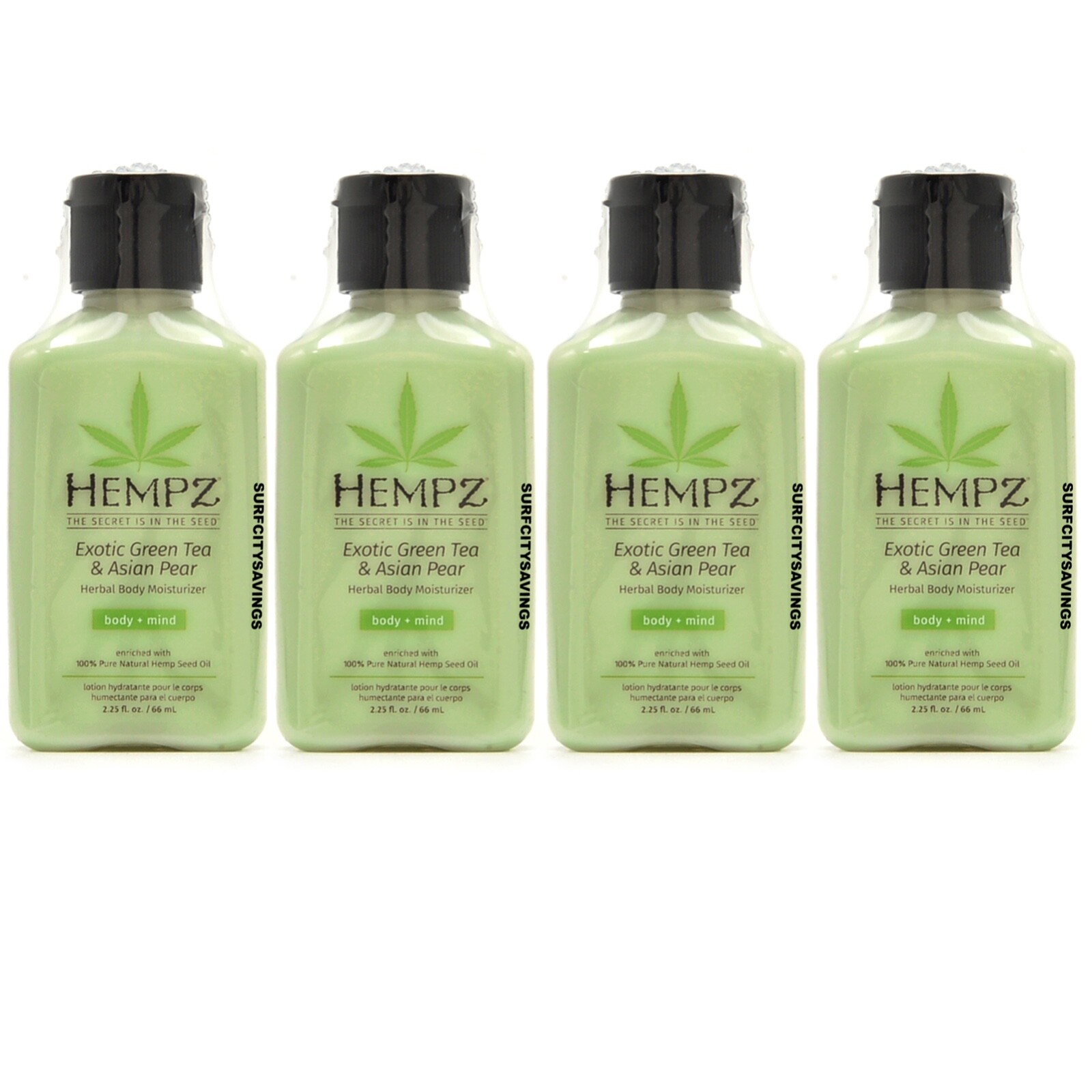 4 PACK - 2.25 OZ. HEMPZ EXOTIC GREEN TEA & ASIAN PEAR MOISTURIZER LOTION