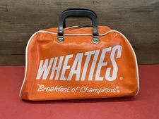 Vintage 60's WHEATIES Breakfast of Champions Cereal Vinyl Gym Duffel Bag Nice