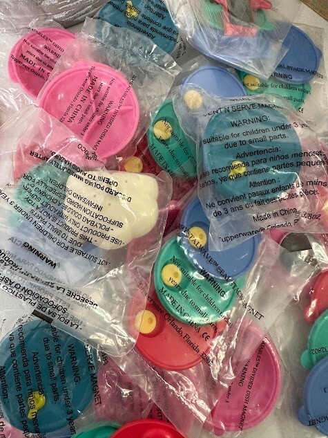 NEW Tupperware Mini Magnets - Crystalwave, Divided Dish, Garlic