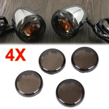 4Pcs Turn Signal Lens Cover Light Smoke Fits for Harley Touring Softail FXS Dyna