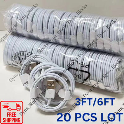 20x USB Fast Charger Cable Charging Cord 3/6FT For iPhone 6s 7 8 XR 11 12 13 14