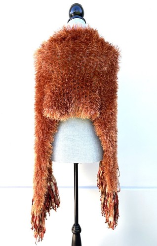 RUST Soft Fuzzy Deluxe Ribbon Fringed Halloween Costume Dress-Up BOA Scarf, 72" - Picture 6 of 6