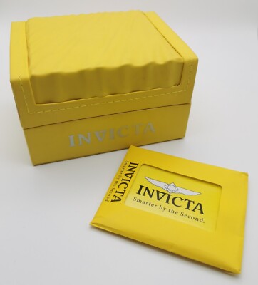 Invicta Vintage Uhr Box Yellow Leder für Any Models Complete Broschüren Good