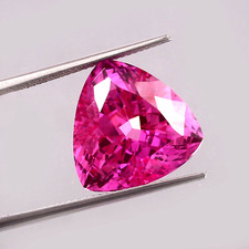 AAA 16X16 MM Saphir Rose Ceylan Naturel Parfait Pierre Précieuse Taille Trillion