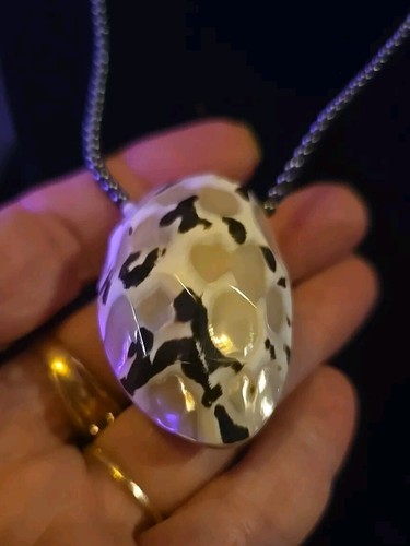 Dalmatian Jasper Pendant Beaded Necklace Artisan Made Statement Piece Healing - Picture 4 of 10