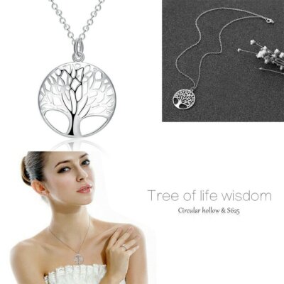 New 925 Sterling Silver Filled Tree of Life Charm Pendant Necklace ...