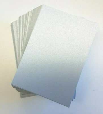 STELLA CRAFTS 200 SHEETS Of A6 Platinum Silver Pearlescent Card Stock Weddings Invites, Crafts
