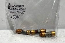 Cooper Bussmann FRN-R-15 Fusetron 15A 600V Time Delay Fuse lot of 3 