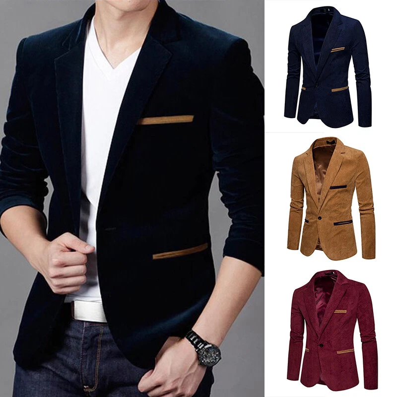 New Men Blazer Coat Button Luxury Jacket Slim Tuxedo Suit Tops One Fit Business