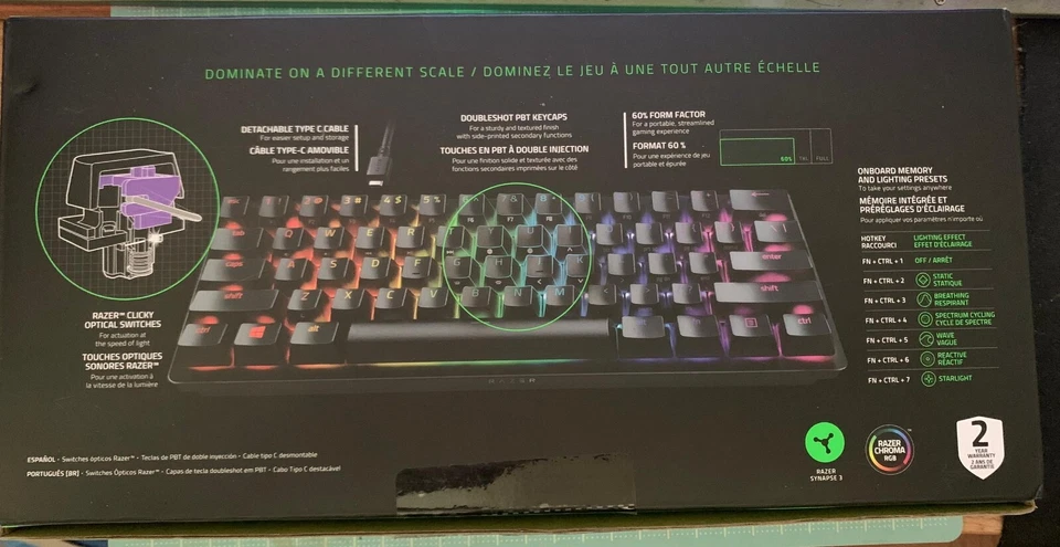 Razer Optical Gaming Keyboard 60% Huntsman Mini (RGB LED light, USB Wired, Black - Image 2 of 4