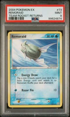 PSA 9 Mint Pokemon Remoraid 2004 EX Team Rocket Returns #73 Non
