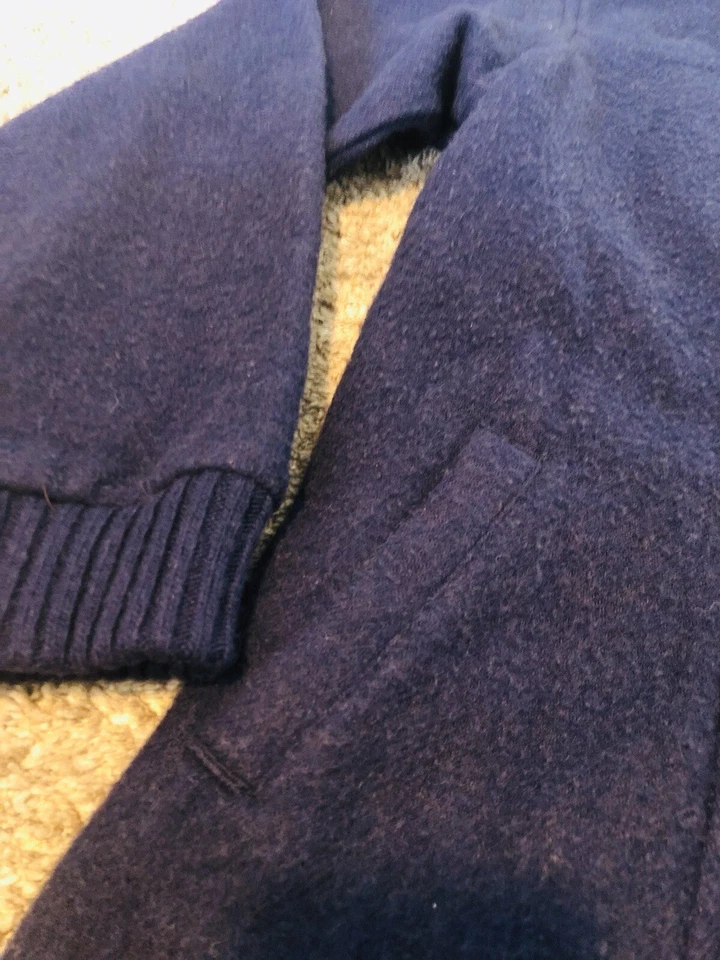 Cárdigan Suéter COLUMBIA Mezcla Lana Cremallera Completa Cuello Simulado Azul Talla Grande A2 Foto 2 de 4