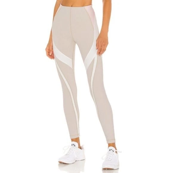 NEW Vimmia X CB Color Block Workout Activewear Leggings Conch Tan Cream X  Small