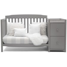 Delta Children Mason 6-in-1 Convertible Crib and Changer, Grey