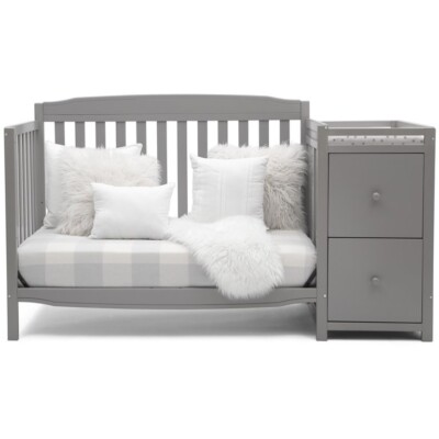 Delta Children Mason 6-in-1 Convertible Crib and Changer, Grey