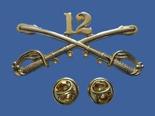 12th CAVALRY SWORDS SABERS MILITARY HAT PIN 12th CAVALRY REGIMENT BADGE U.S ARMY