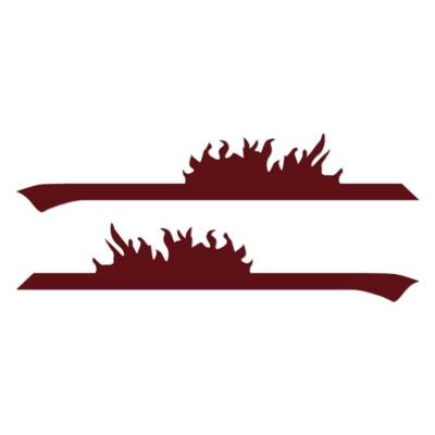 Pair Set Pinstripe Flames, Vinyl Decal Sticker, Multiple Colors & Sizes #7444