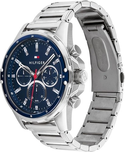 Tommy Hilfiger Men’s Quartz Stainless Steel Blue Dial 44mm Watch 1791788 - Imagen 4 de 4