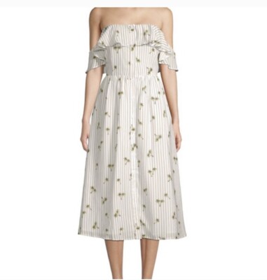 english factory green stripe dress English Factory