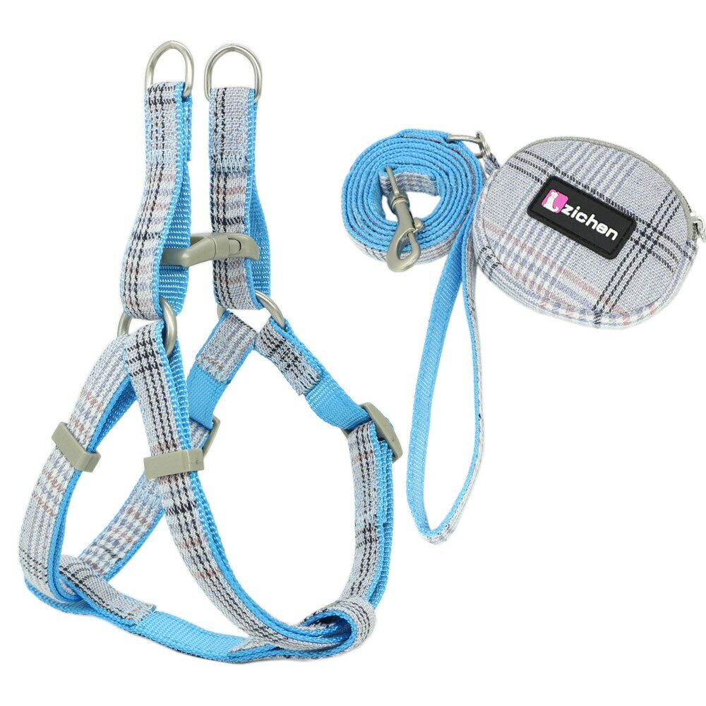 S-M Leash Harness + Snack Pouch Bag For Walking Puppy Dog / Cat Pet Accessories