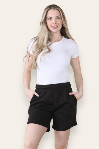 Womens Ladies Plain Fleece Shorts Front Pockets Elastic Waist Summer Short Pants - Picture 20 of 28