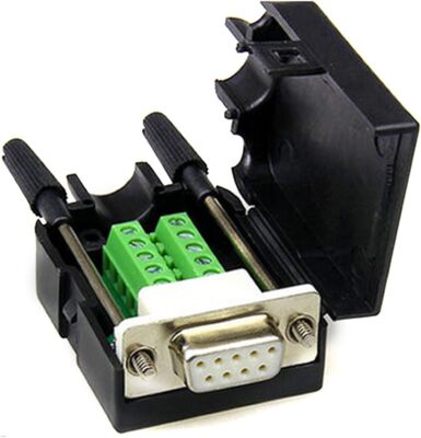 DB9 D-SUB RS232 Adapter 9 Pin Signals Terminal Female with screw, Black 