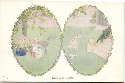 PC WILLEBEEK LE MAIR, ARTIST SIGNED, MISS MUFFETT, Vintage Postcard (b38801)