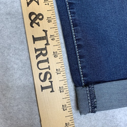 Pantalones de mezclilla Earl Jean azules talla 10 para mujer rectos elásticos lavado medio puños pierna nuevos con etiquetas - Imagen 11 de 13