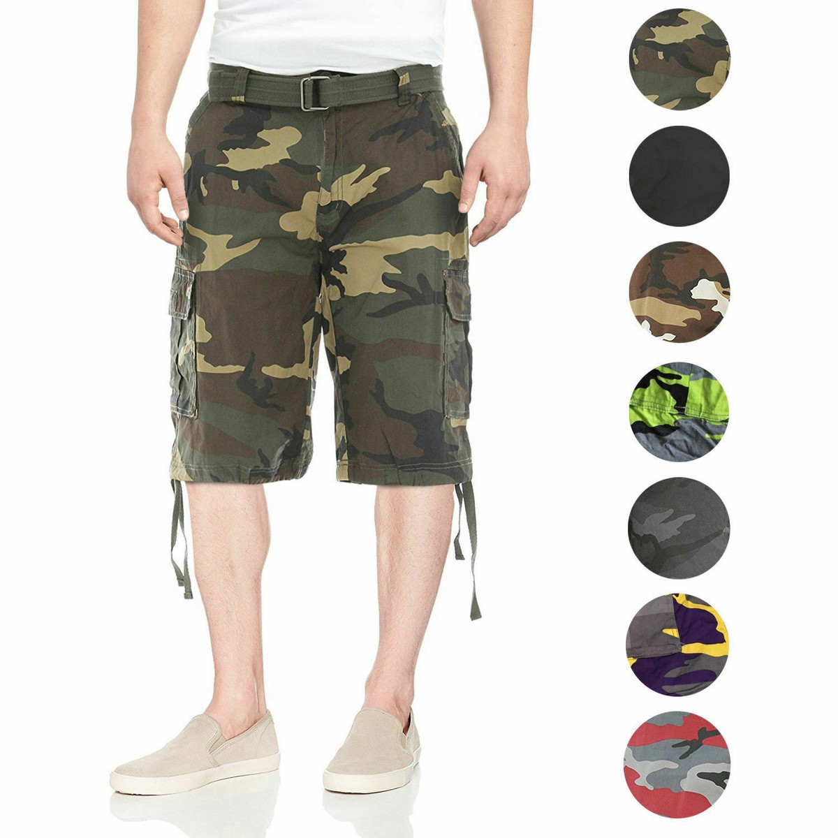 Pantaloncini Cargo Da Uomo Sotto Il Ginocchio Outdoor Escursionismo Pantaloncini Da Lavoro Multi Tasche Classico Twill Jogger Pantaloni Cargo Abbigliamento Da Lavoro, Blu, 3XL - Foto 7